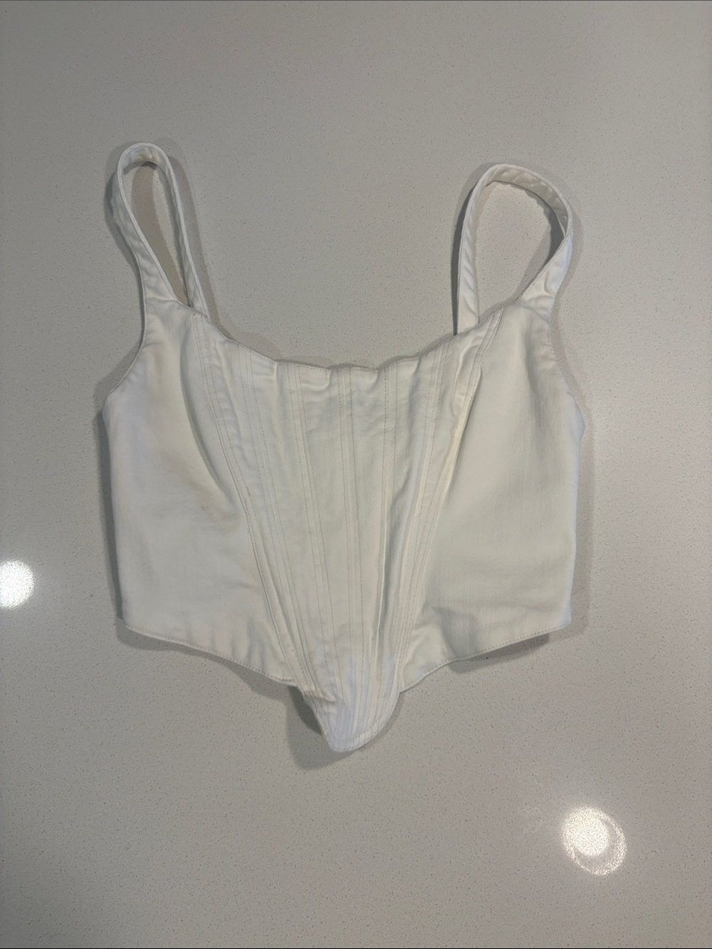 Zara White Corset-Style Top